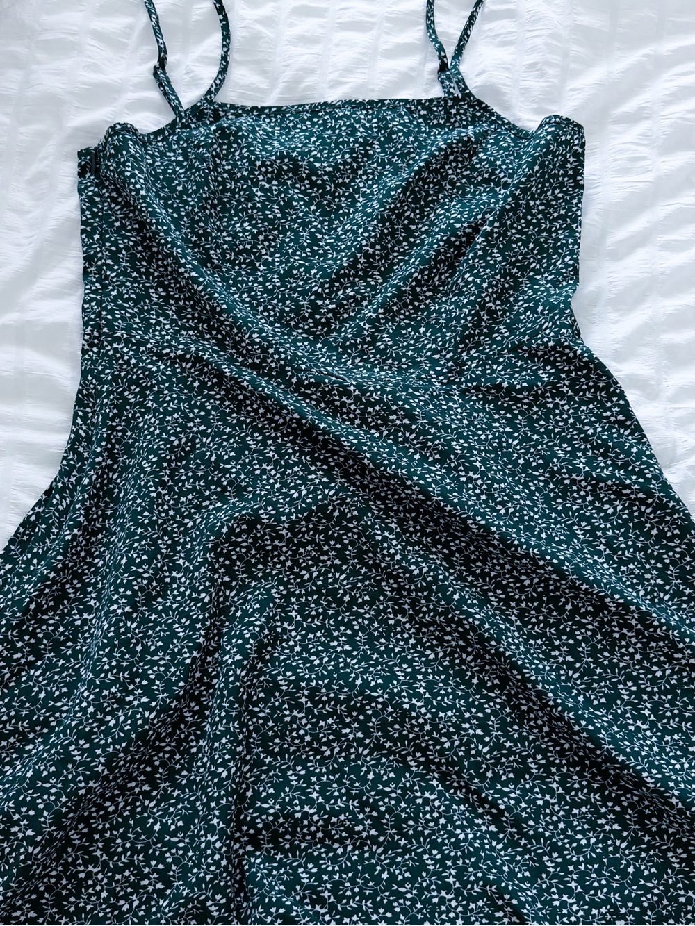 Spaghetti Strap Floral Slip Dress in Teal